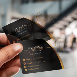 Cartão de Visita em PVC 0,3mm - Transparente