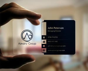 Cartão de Visita em PVC 0,3mm - Transparente + Branco