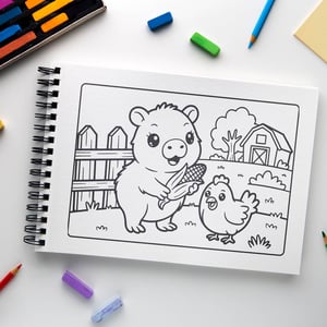 Livro de Colorir Infantil Turminha da Fauna Brasileira – Capivara