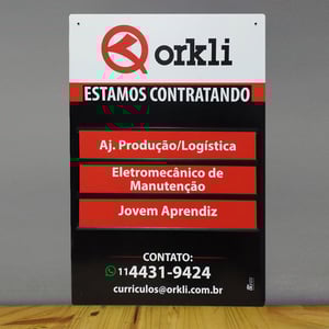Placa admite-se vagas em aberto 40x60 cm com 3 cargos