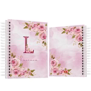 Caderno floral personalizado A5 wire-o