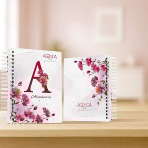 Agenda 2026 floral personalizada com nome - modelo 02