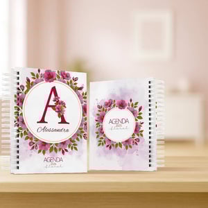 Agenda 2026 floral personalizada com nome - modelo 03