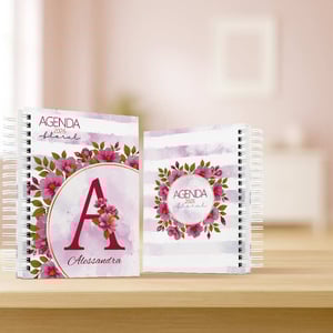 Agenda 2026 floral personalizada com nome - modelo 04