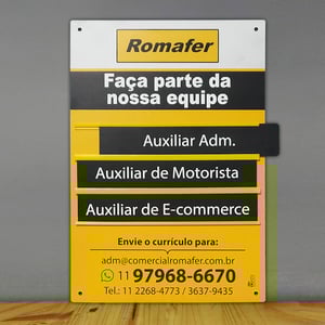 Placa admite-se vagas em aberto 40x60 cm com 3 cargos
