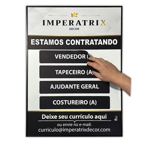 Placa admite-se vagas em aberto 50x70 cm com 4 cargos