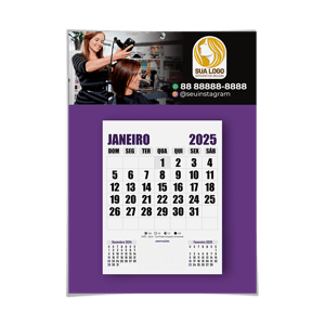 Calendário de parede com folhas destacáveis