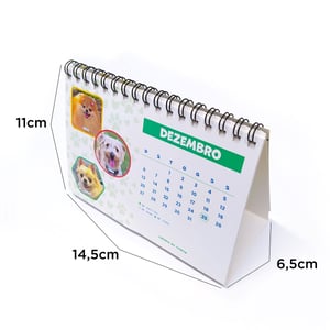 Calendário de mesa sem impressão na base 4X4 couchê 170g