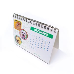 Calendário de mesa sem impressão na base 4X4 couchê 170g