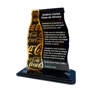 Troféu em acrílico com sobreposição e impressão UV