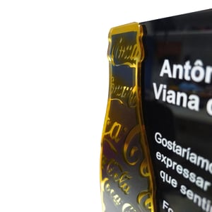 Troféu em acrílico com sobreposição e impressão UV