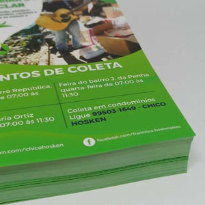 Folhetos e Folders 14,9x9,94cm Couchê 300g Frente Colorida Sem Verniz Couchê 300g 14,9x9,94cm Frente Colorida Sem Verniz  