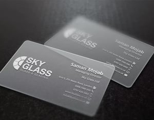 Cartão de Visita em PVC 0,3mm - Transparente + Branco