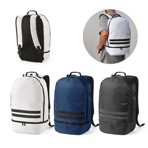 92334 - Mochila em poliéster reciclado 290T e sarja com compartimento para sapatos 25 L      