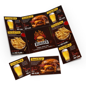 Folha Cupom de Desconto com 9 Cupons Couchê 90g Frente Colorida Couchê 90g 21x21cm 4x0 - Apenas a Frente Colorida Sem Verniz Serrilha - Cupom de Desconto 