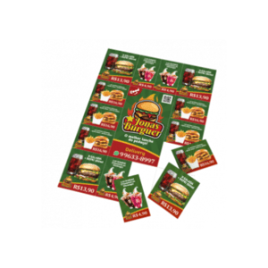 Folha Cupom de Desconto com 15 Cupons Couchê 150g Frente Colorida Couchê 150g 15x21cm 4x0 - Apenas a Frente Colorida Sem Verniz Serrilha - Cupom de Desconto 