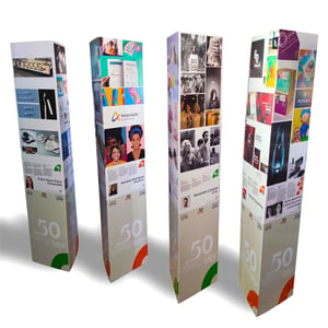 Totem Triedro em Polionda Inteiro Polionda 3mm 40x40x200cm 4x0  Faca padrão 