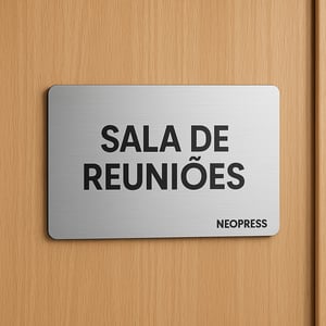 PLACA SINALIZAÇÃO PARA PORTA PS, PVC, Acrílico, Inox, ACM, Acrílico Espelhado 15x10cm | 20x15cm | 20x20cm | 25x10cm | Personaliz Colorido Frente  Corte Reto, Cantos Redondos ou Corte Especial Fita VHB Alta Fixação ou Furos