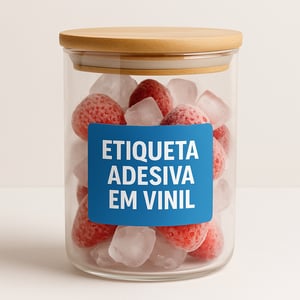 ETIQUETA ADESIVA VINIL BRANCO Vinil Branco Personalizado Colorido Frente (4x0) Laminação Brilho | Laminação Fosca | Sem Laminação Corte Reto | Redondo | Oval | Cantos Redondos | Formato Especial 