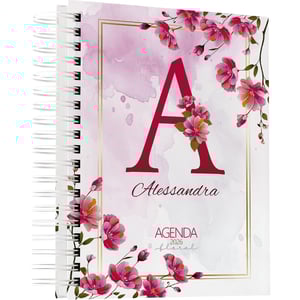 Agenda 2026 Floral Capa Dura 15x21cm Modelo 5 Laminação Wire-o Agenda de design padrão - não personalizável.