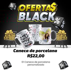 Black friday caneca de porcelana porcelana  colorido frente 4x0   Somente uma Arte por Pedido