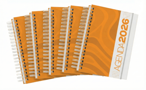 Kit Agenda 2026 (5 unidades) CAPA DURA + ENCADERNAÇÃO WIRE + MIOLO PERMANENTE + FOLHA DE ROSTO     *FOTO MERAMENTE ILUSTRATIVA*