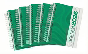 Kit Agenda 2026 (10unidades) CAPA DURA + ENCADERNAÇÃO WIRE + MIOLO PERMANENTE + FOLHA DE ROSTO     *FOTO MERAMENTE ILUSTRATIVA*