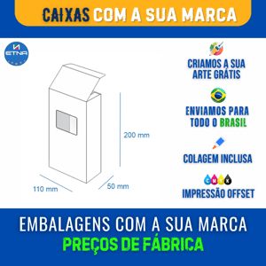 Caixa G - 11x20x5 cm Caixa 11x20x5 cm (LxAxP) CMYK/Pantone Impressão Offset Corte/Colagem/Acetato 315x335 mm