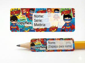Etiqueta Escolar Pequena Adesivo Vinil 4x1,2cm   À prova d\\\'água Personalização da sua escolha!
