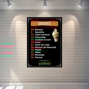 Placa Espaço Herbalife Sabores Shakes PS 1mm  4x0 Adesivo impressão digital fosco Cantos retos 