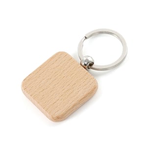 CH013 Chaveiro Quadrado em Madeira   Medidas aproximadas para gravação (CxL):  3,5 cm x 3,5 cm   