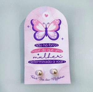 Cartão com Brincos de Pérola Papel fotográfico 180g 6x11,5  Brilho  