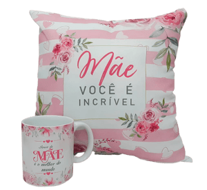 kit almofada + caneca      - 1 CANECA de Porcelana 325ml - 1 Almofada 30 x 30 cm