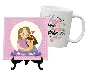 kit azulejo + caneca  azulejo: 20x20; caneca: 325ml    Personalização a sua escolha!