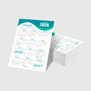 Calendário de parede sem bloco couchê 300g couchê 300g 21x29,7cm 4x0   