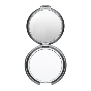 Espelho Plástico Duplo Sem Aumento   Medidas aproximadas para gravação (CxL):  6 cm x 6 cm   