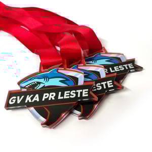 Medalha em acrílico com corte especial Acrílico transparente     