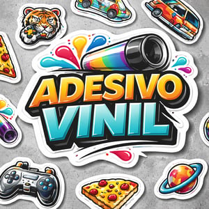 ADESIVO IMPRESSO E RECORTADO Vinil 010 CORTE MAIOR QUE 3CM 4x0 Impressão Solvente Meio corte 