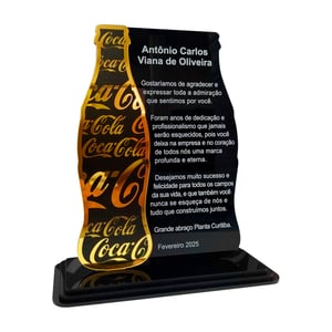 Troféu em acrílico com sobreposição e impressão UV Acrílico     