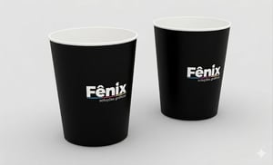 Copo de Papel Personalizado 280ml Papel Biodegradável  4x0 (Impressão colorida) Sem verniz  