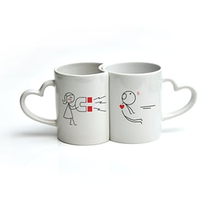 Caneca Dupla com Alça de Coração