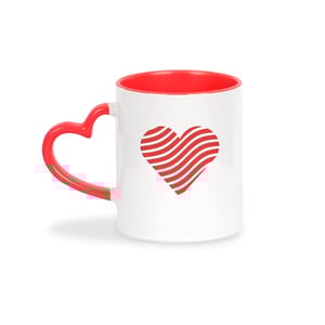 Caneca Alça de Coração Porcelana 325ml Sublimação   