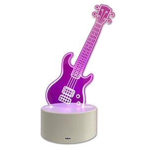 Luminária LED Acrílico transparente gravado a laser ou impressão UV 12 cm (base) x 20 cm (altura total com acrílico)    Base: Plástica com iluminação LED multicolorida.