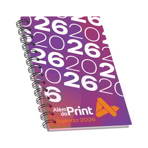 Agenda Personalizada Capa dura em papel paraná. Miolo padrão papel offset 75g. 15 x 21 cm 4/0 Laminação Fosca Encadernação Wire-o 