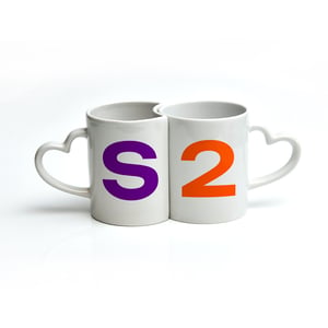 Caneca Dupla com Alça de Coração