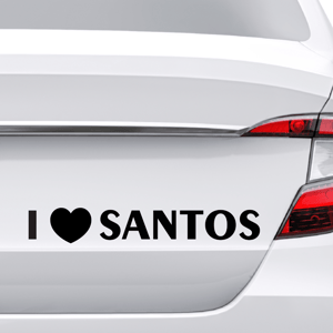 Adesivo Para Carro Eu Amo Santos