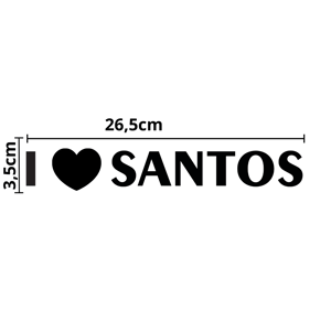 Adesivo Para Carro Eu Amo Santos