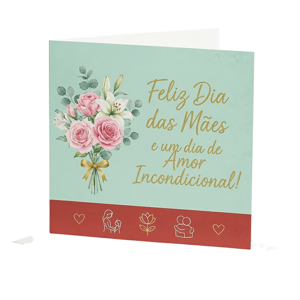 Cartão das Mães Couchê 300g 105x148mm 4x4 - Colorido Frente e Verso Verniz Total Brilho Refile 