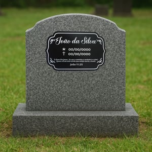 Placa Lápide Personalizada com Gravação a Laser 25x16cm