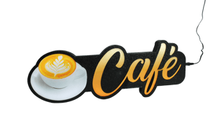 Luminoso Led Café Decoração Cafeteria Placa Letreiro Iluminado